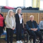 Pani Małgorzata Paprota - Dyrektor Oddziału Lubelskiego PFRON wita zawodników turnieju