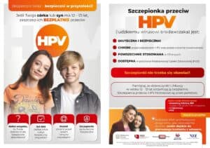 Ulotka informująca o szczepieniach przeciw HPV