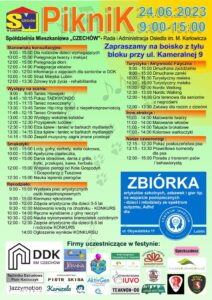 Plakat z programem pikniku, 24.06.2023 r.