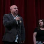 Od lewej: Pan Ryszard Dados - Zastępca Dyrektora PFRON, Pani Barbara Sadowska-Burlita - Samodzielny Specjalista ds. CIDON; fot. Wiktoria Kwiecień