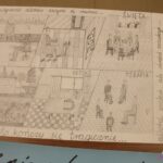 Plakat wykonany w technice rysunku ołówkiem z napisem "Nadużywanie alkoholu zaczyna się niewinnie... a często kończy się tragicznie... alkohol smakuje, ale również oszukuje"