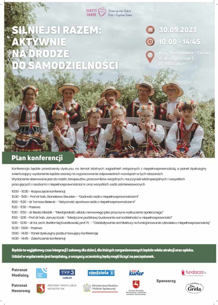 Plakat wydarzenia "Silniejsi razem: aktywnie na drodze do samodzielności"