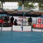 Podium w kategorii Mężczyźni i Kobiety - Łuki bloczkowe 50 m (CMO + CWO)