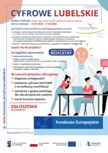 Plakat promujący przedsięwzięcie projektu