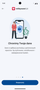 Ekran z samouczka aplikacji mObywatel 2.0
