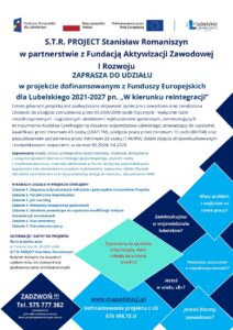 plakat informacyjny projektu W kierunku reintegracji