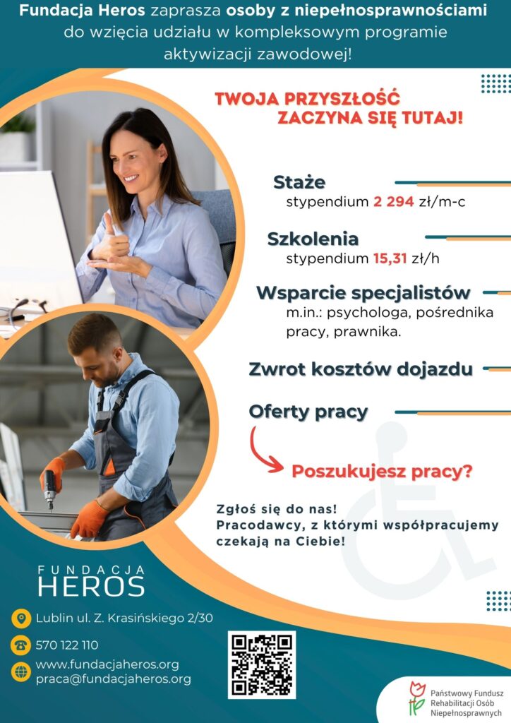 Plakat informacyjny promujący przedsięwzięcie projektu