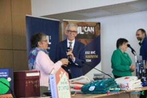 Przewodnicząca Jury Patricia oraz Pan Bogusław Marek ogłaszają wyniki