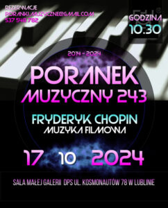 Plakat wydarzenia "Poranek Muzyczny"