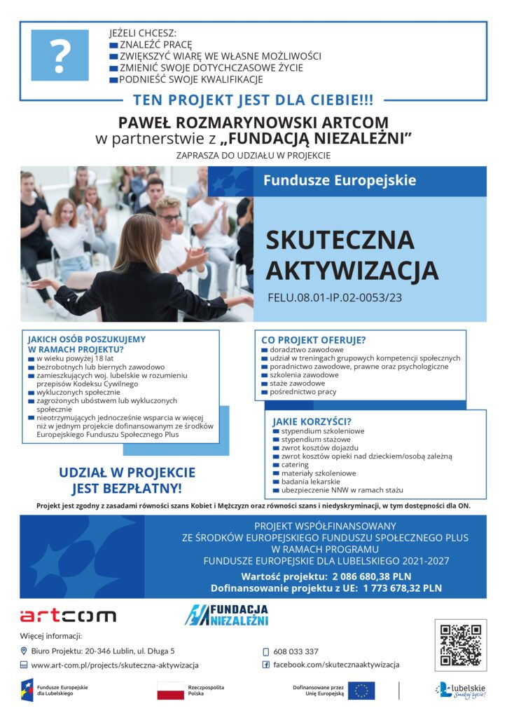 Plakat promujący przedsięwzięcie projektu