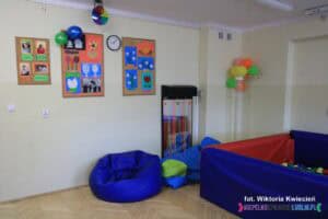 Sala do zabaw i animacji z dziećmi, przygotowana na Dzień Otwarty