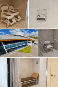 Kolaż pięciu zdjęć z obiektu Aqua Lublin