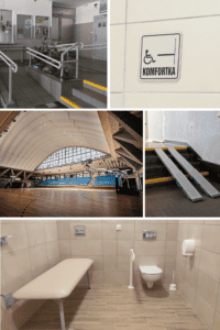 Kolaż pięciu zdjęć z obiektu Hala im. Z. Niedzieli