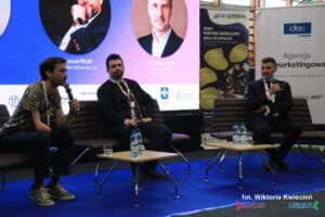 Od lewej siedzą panowie: Jan Mela, Wojciech Polar, Rafał Kowalczyk