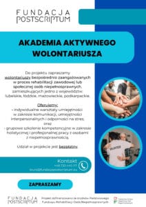 Plakat informacyjny promujący przedsięwzięcie projektu