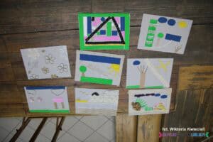 Osiem gotowych matryc przygotowanych przez uczestników podczas warsztatów