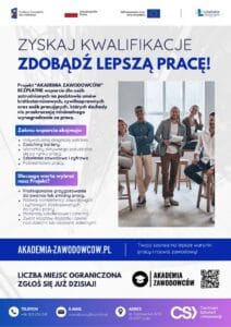 Plakat informacyjny promujący przedsięwzięcie projektu