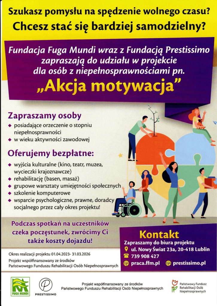 Plakat informacyjny promujący przedsięwzięcie projektu