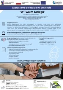 Plakat informacyjny promujący przedsięwzięcie projektu