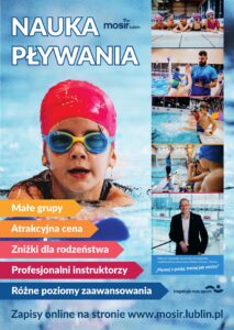 Plakat informacyjny promujący naukę pływania