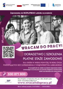 Plakat informacyjny promujący przedsięwzięcie projektu