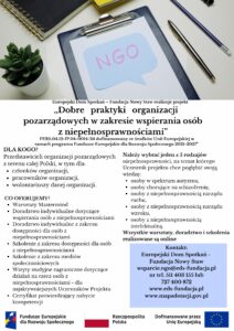 Plakat informacyjny promujący przedsięwzięcie projektu
