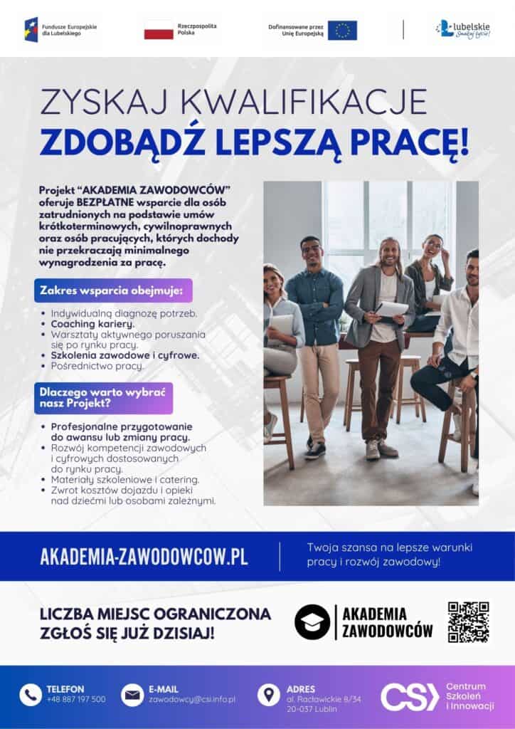 Plakat informacyjny promujący przedsięwzięcie projektu
