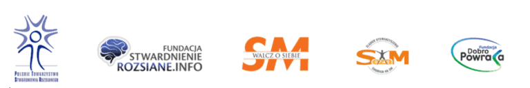 Logotypy organizacji/stowarzyszeń wspierających osoby z SM