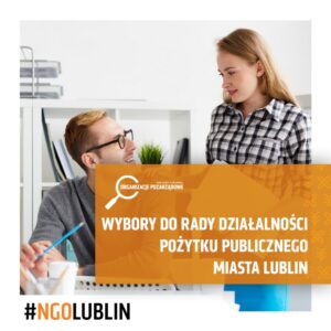 Grafika z hasłem "Wybory do Rady Działalności Pożytku Publicznego Miasta Lublin".