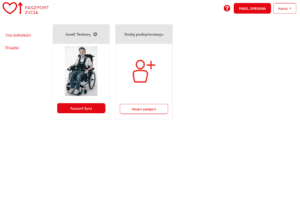 Panel opiekuna - widok po zalogowaniu