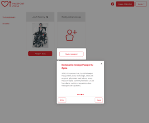 Panel Opiekuna - widok samouczka. Po zalogowaniu umożliwiono skorzystanie z samouczka