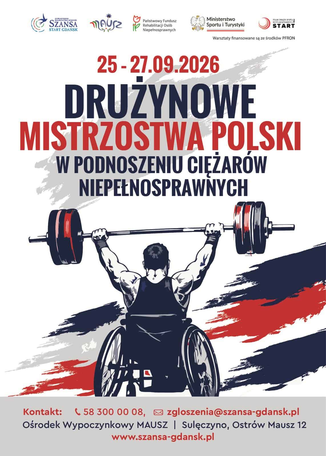 Zaproszenie na Drużynowe Mistrzostwa Polski w Wyciskaniu Sztangi Leżąc i Para Powerliftingu