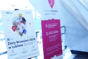Baner i plakat wydarzenia „Złoty Wrzesień 2026 w Lublinie”. Na plakacie znajduje się zdjęcie rodziny oraz informacje o bezpłatnych badaniach.