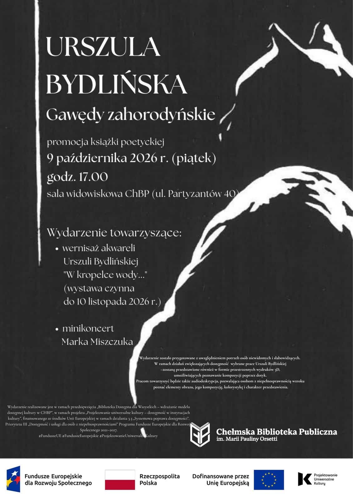 Sztuka dostępna dla wszystkich – zaproszenie na wernisaż, poezję i koncert w Chełmskiej Bibliotece Publicznej [9 października]